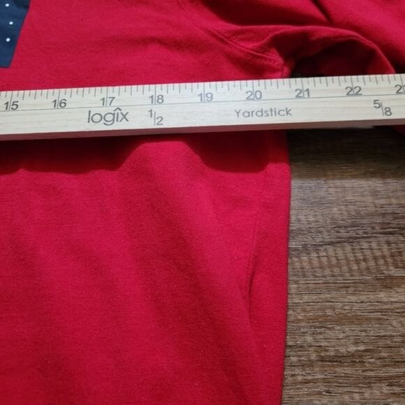 Men's LL Bean Long Sleeve Shirt Camping Hiking Red Snow Winter Large Tall - Picture 4 of 7